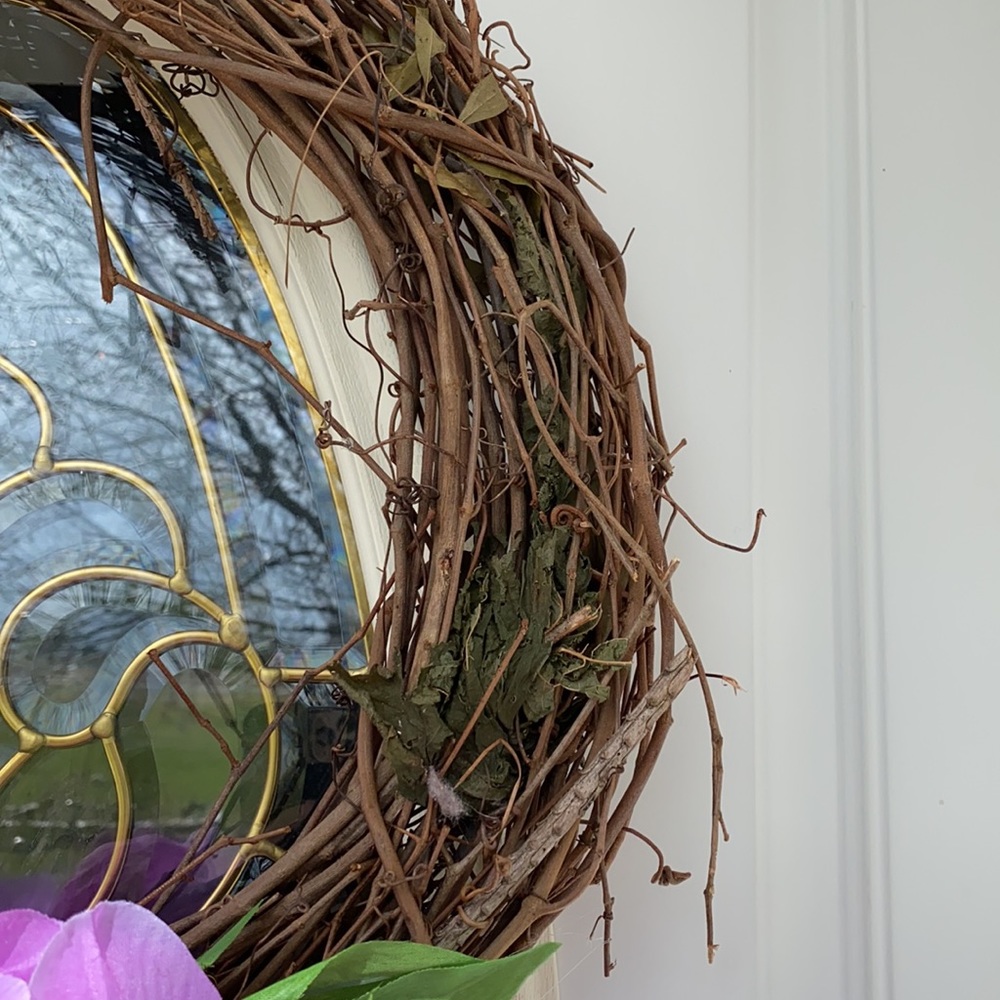 Purple Tulip Grapevine Wreath Easter Spring - Picture 6 of 8